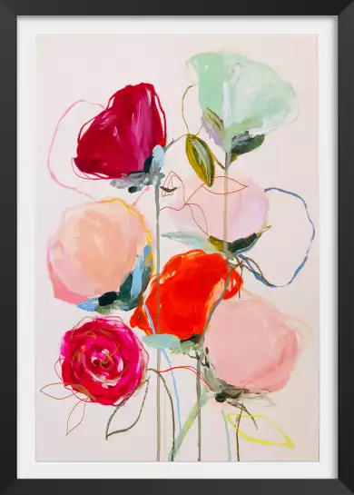 Bouquet bloom série - tableau peinture fleurs