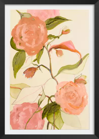 Bouquet rose le lani - tableau peinture fleurs