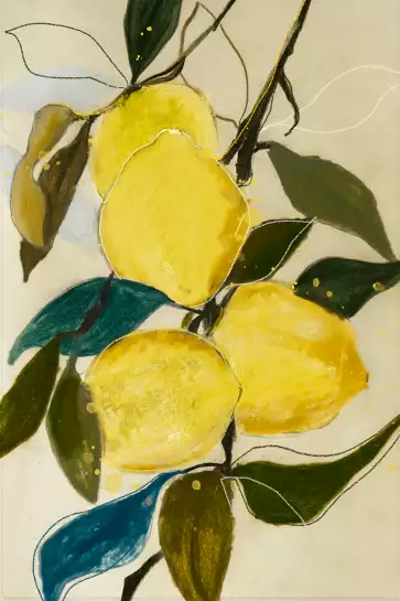 Lemon study - tableau peinture fleurs