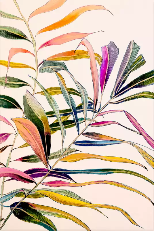 Palm color - tableau peinture fleurs