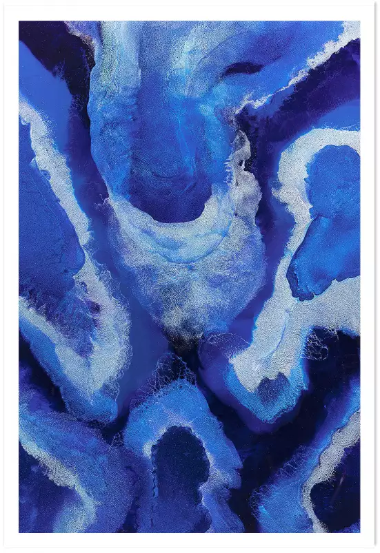 Bleu malte - tableau art abstrait