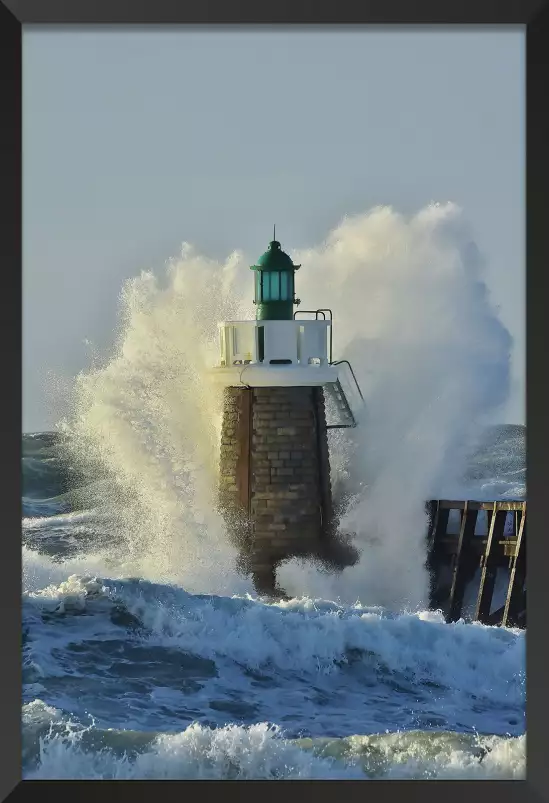 Tempête sur le phare - tableau mer