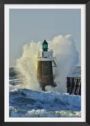 Tempête sur le phare - tableau mer