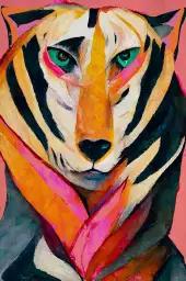 Tigre chic - tableau animaux