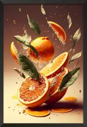 Oranges fraiches - affiche fruits