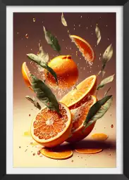 Oranges fraiches - affiche fruits