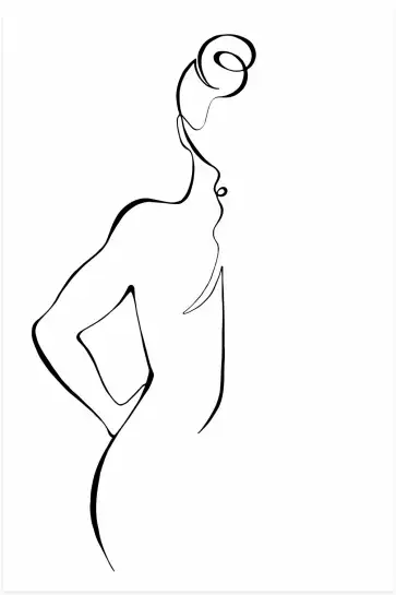 Croquis de femme - affiche line art