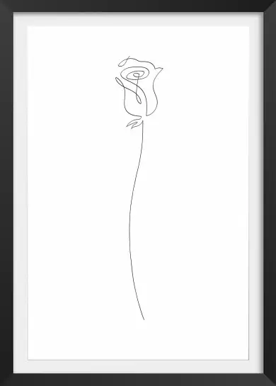 Bouton de rose Croquis - poster minimaliste