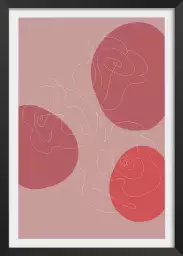 Line art et courbe rose - poster organique