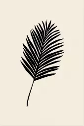 Black palm - affiche palmier noir et blanc