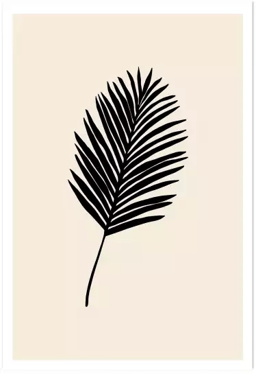 Black palm - affiche palmier noir et blanc