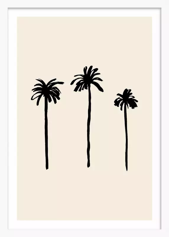 Toile et tableau palmier D co three Black palm tree