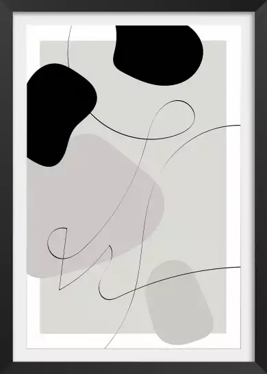 Forme et autographe - tableau abstrait