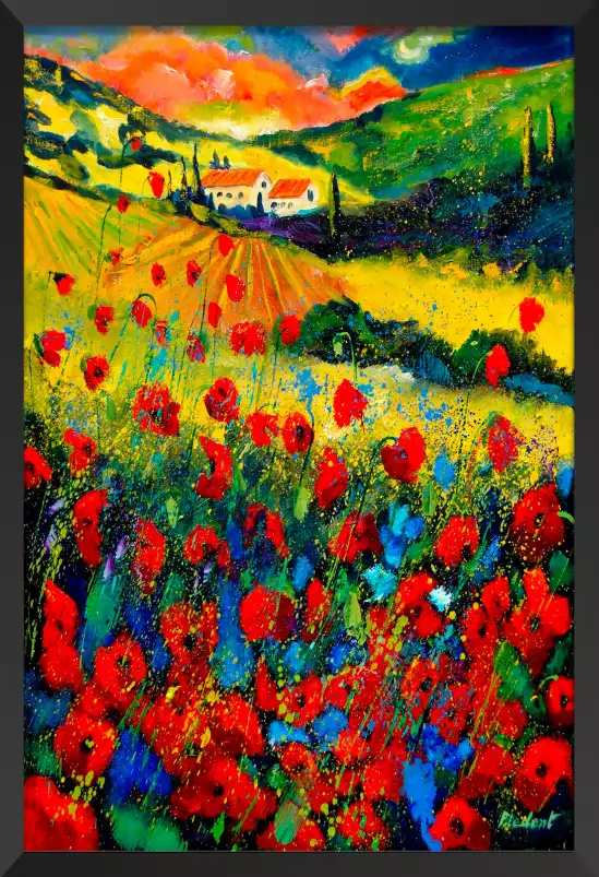 Champs - tableau peinture paysage nature