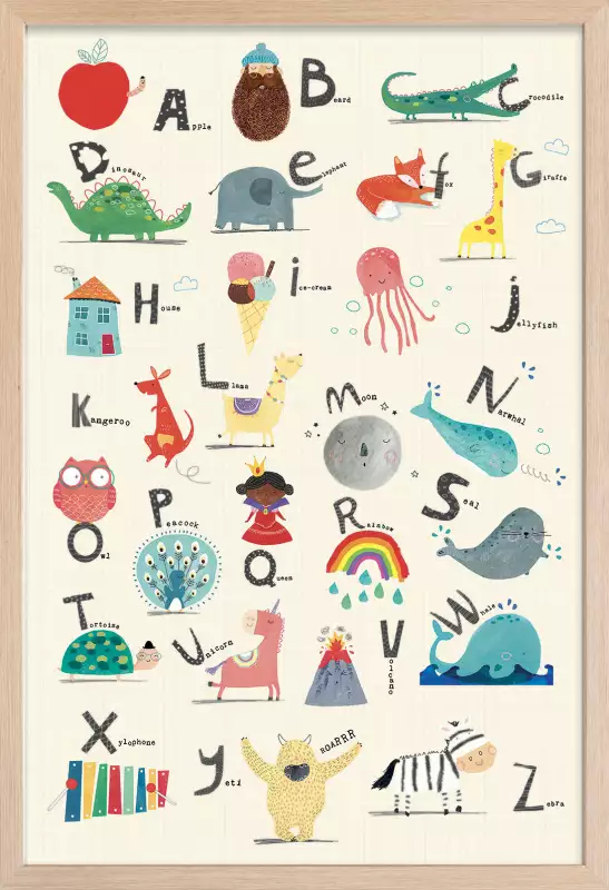 Artibetter Alphabet Arabe Arabe Mur Décor Arabe Alphabet Affiche Toile Affiches Affiches Éducatives Enfants Apprentissage Salle De Jeux Décoration pour Salon Chambre Décor Alphabet Enfant