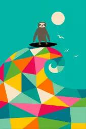Surf session colorée - poster enfant
