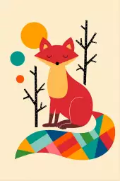 Rainbow fox - poster enfant