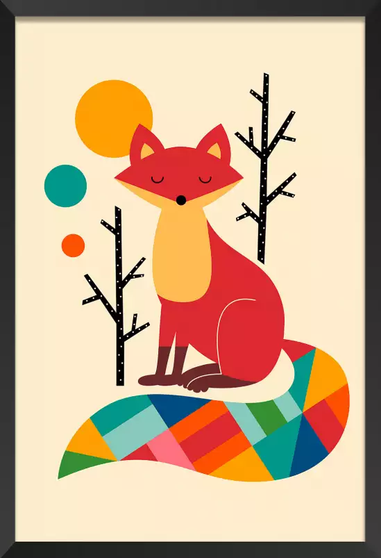 Rainbow fox - poster enfant