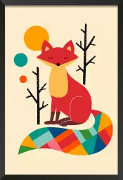 Rainbow fox - poster enfant