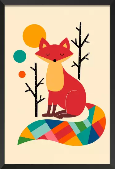 Rainbow fox - poster enfant