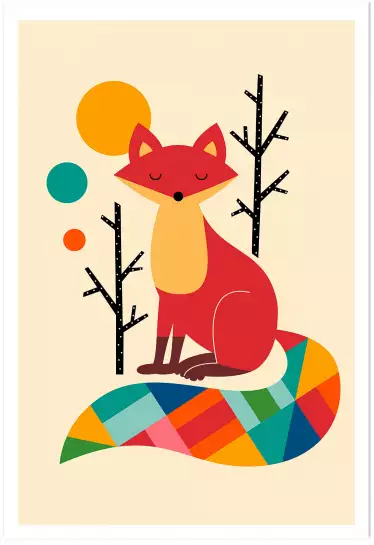 Rainbow fox - poster enfant