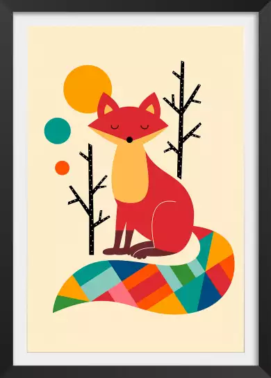 Rainbow fox - poster enfant