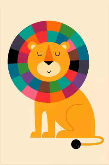 Rainbow lion - poster enfant