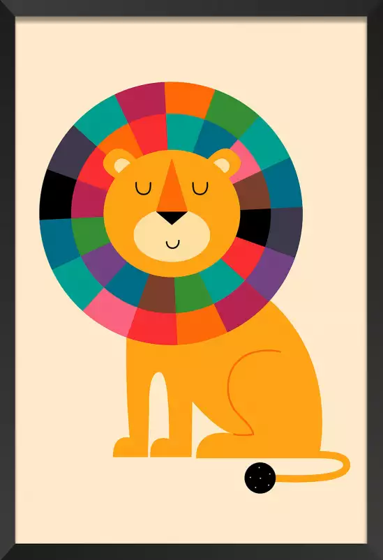 Rainbow lion - poster enfant