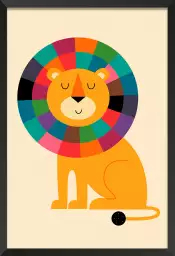 Rainbow lion - poster enfant