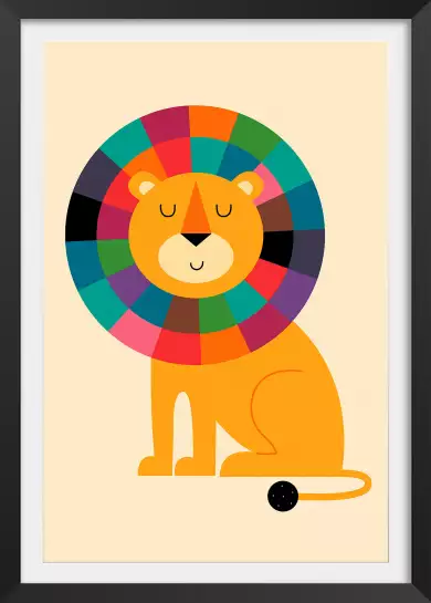 Rainbow lion - poster enfant
