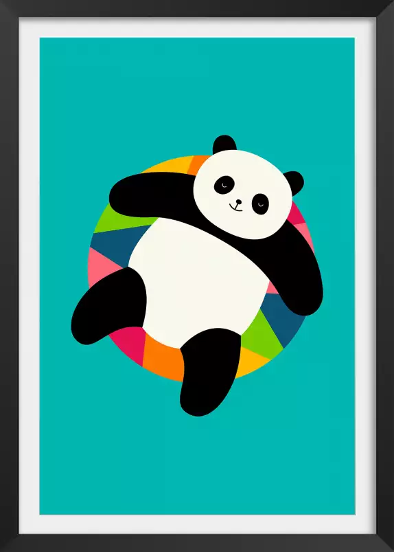 Pool party panda - poster enfant