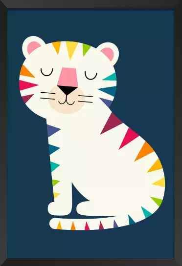 Tigre en arc en ciel - poster enfant