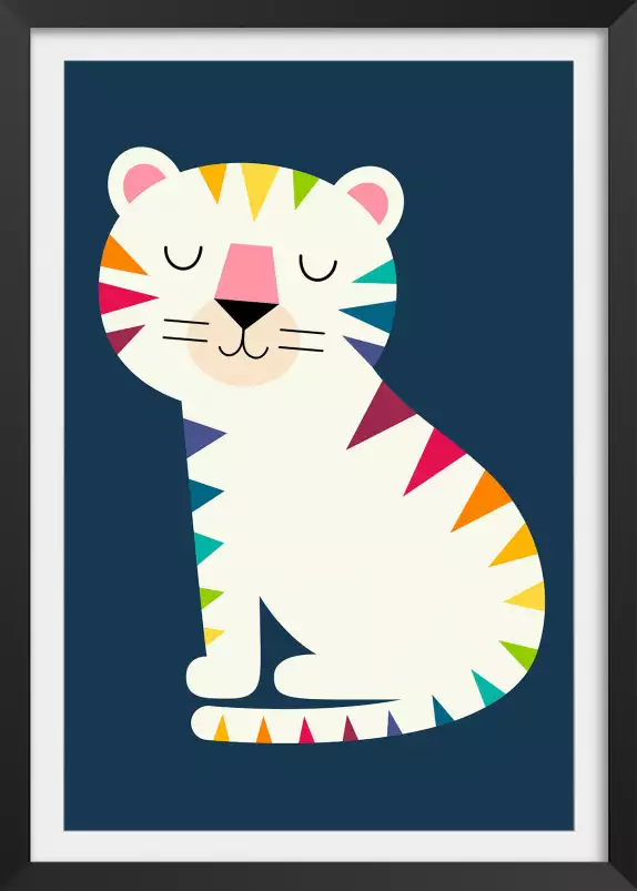 Tigre en arc en ciel - poster enfant