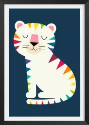 Tigre en arc en ciel - poster enfant