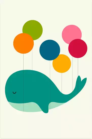 Baleine ballon - poster enfant