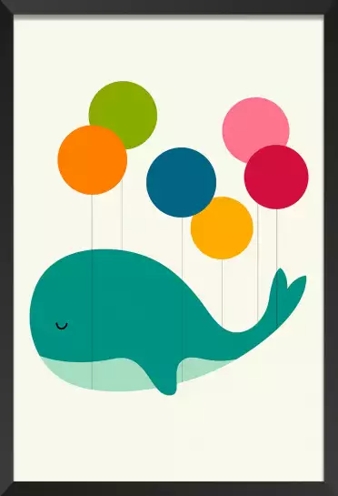 Baleine ballon - poster enfant