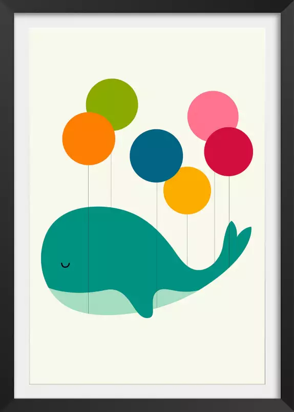 Baleine ballon - poster enfant