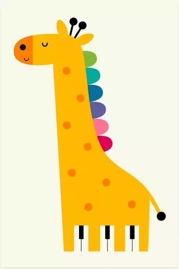 Girafe colorée - poster enfant