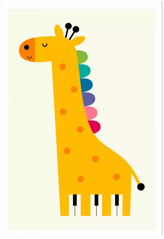Girafe colorée - poster enfant