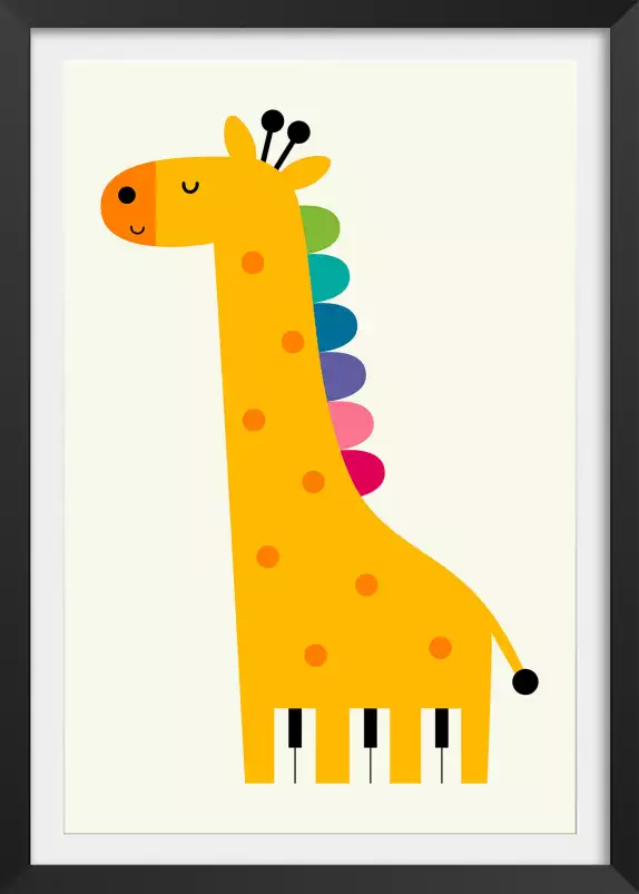 Girafe colorée - poster enfant