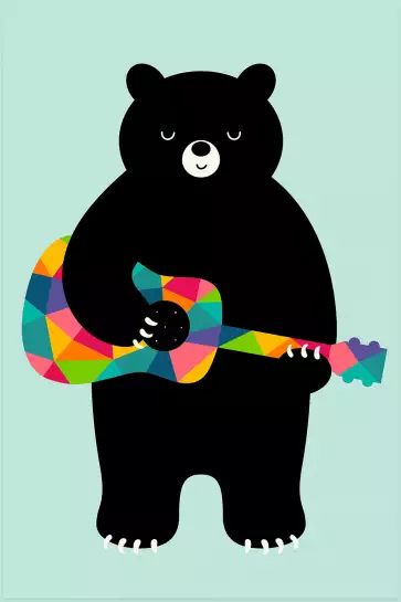 Rock and roll bear - poster enfant