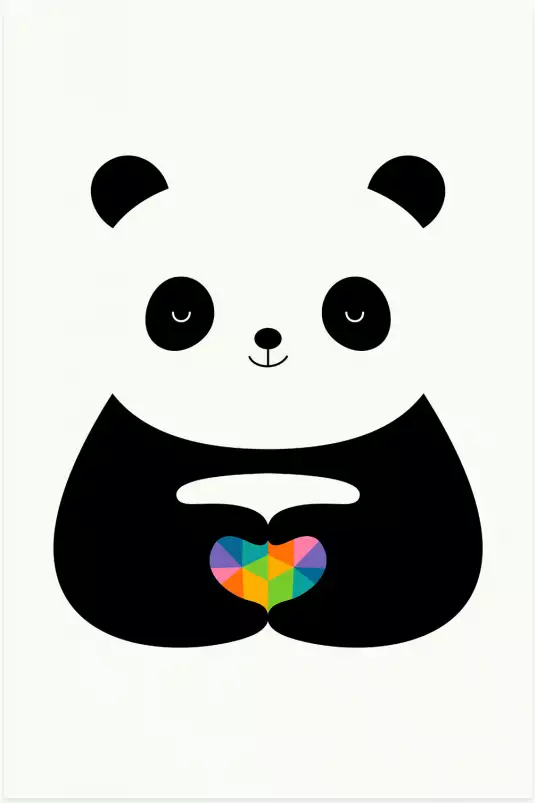 Love panda - poster enfant