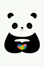 Love panda - poster enfant