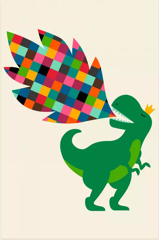 Dino cracheur de feu - poster enfant