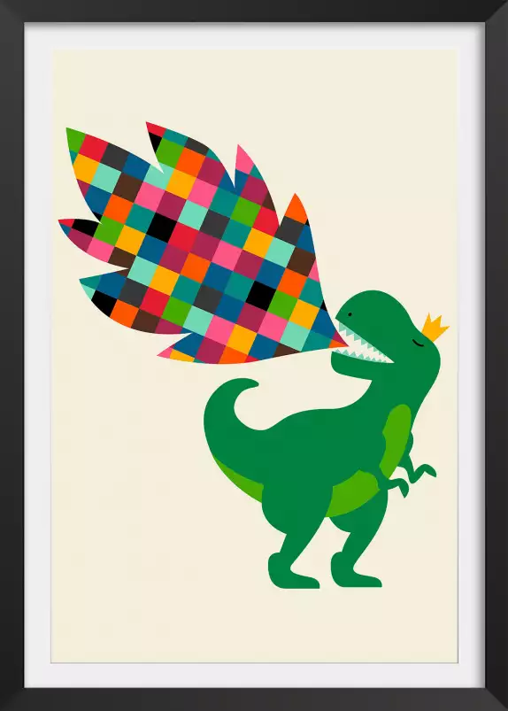 Dino cracheur de feu - poster enfant