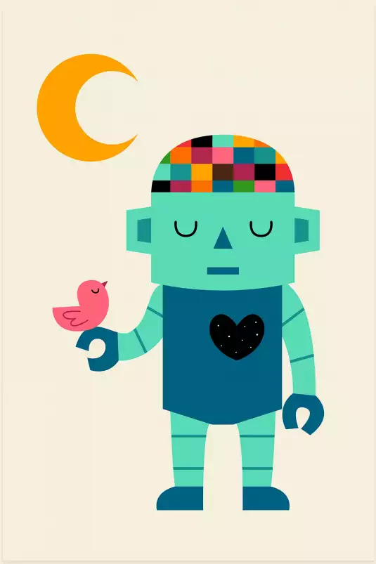 Coeur de robot - poster enfant