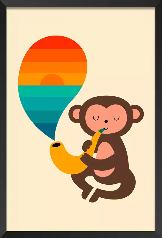 Monkey banana - poster enfant