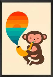 Monkey banana - poster enfant