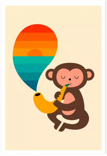 Monkey banana - poster enfant