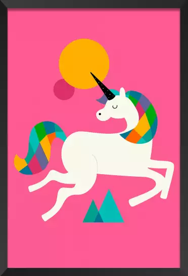 Licorne rose - poster enfant